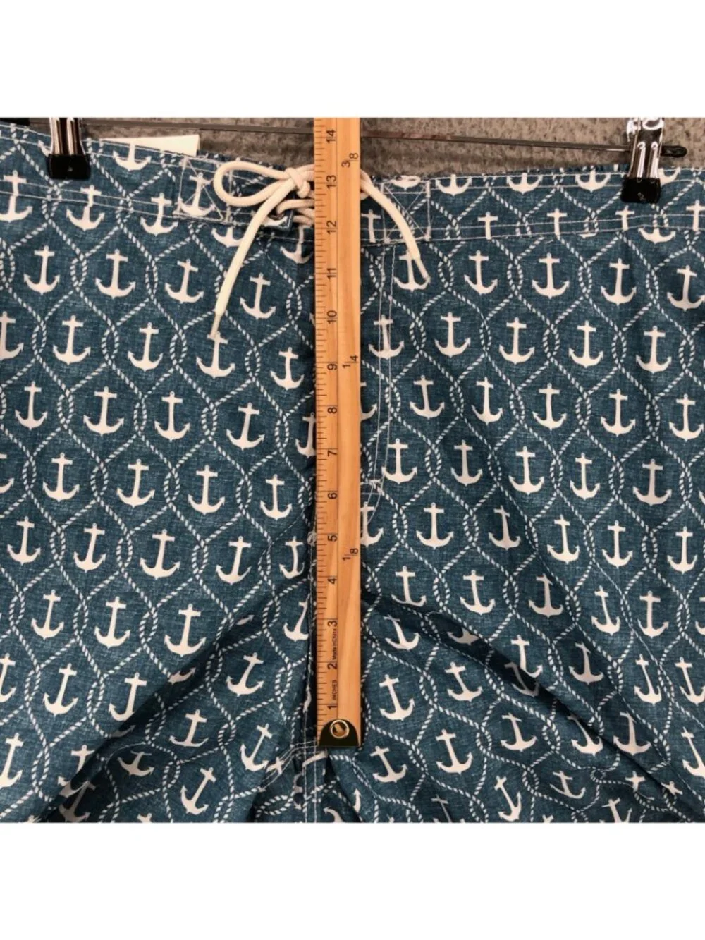 Trunks Swimsuit Mens 2XL Swami Shorts Midnight White Diamond Anchor Pockets NWT